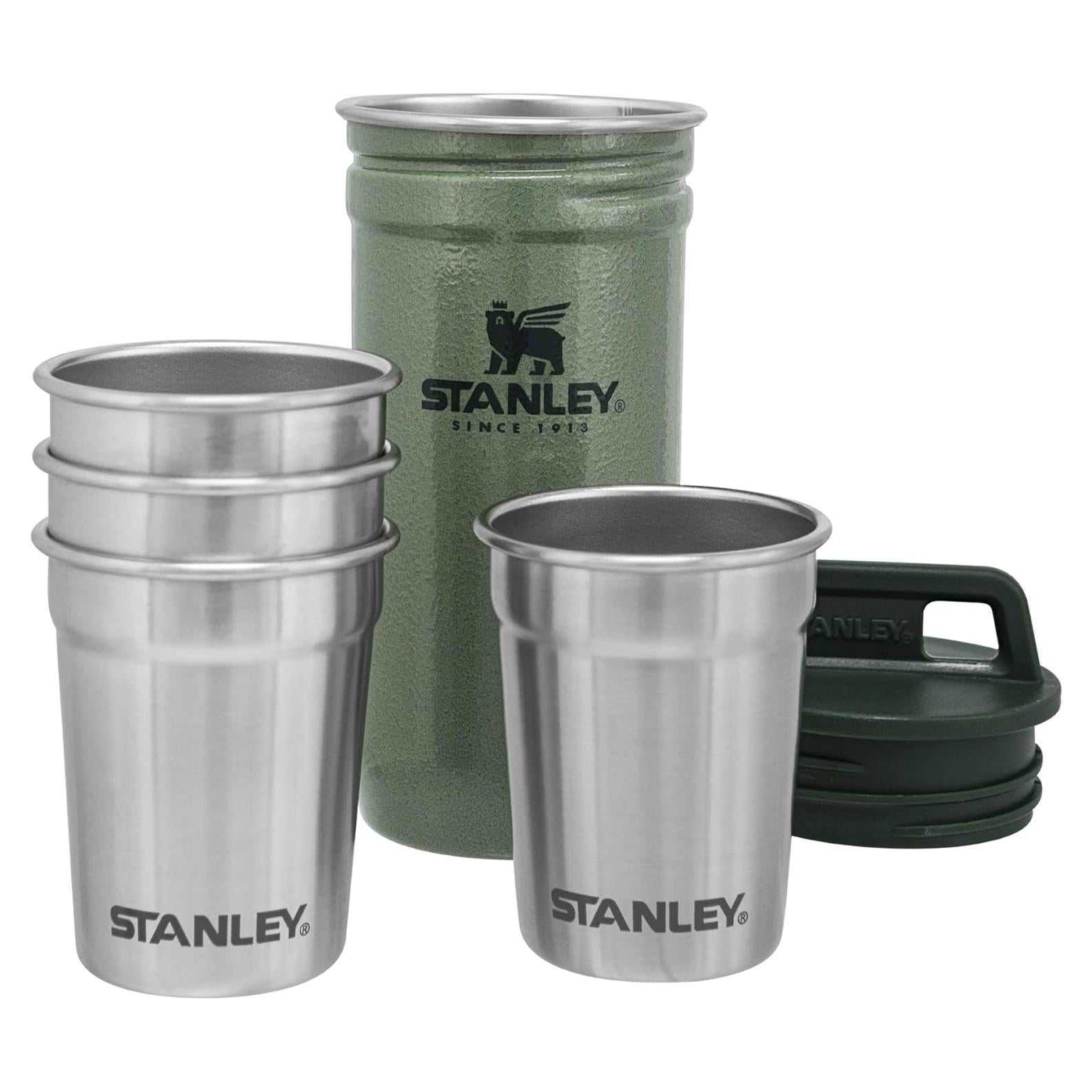 Conjunto de Vasos de Disparo Stanley Verde Martillado 4 Unidades