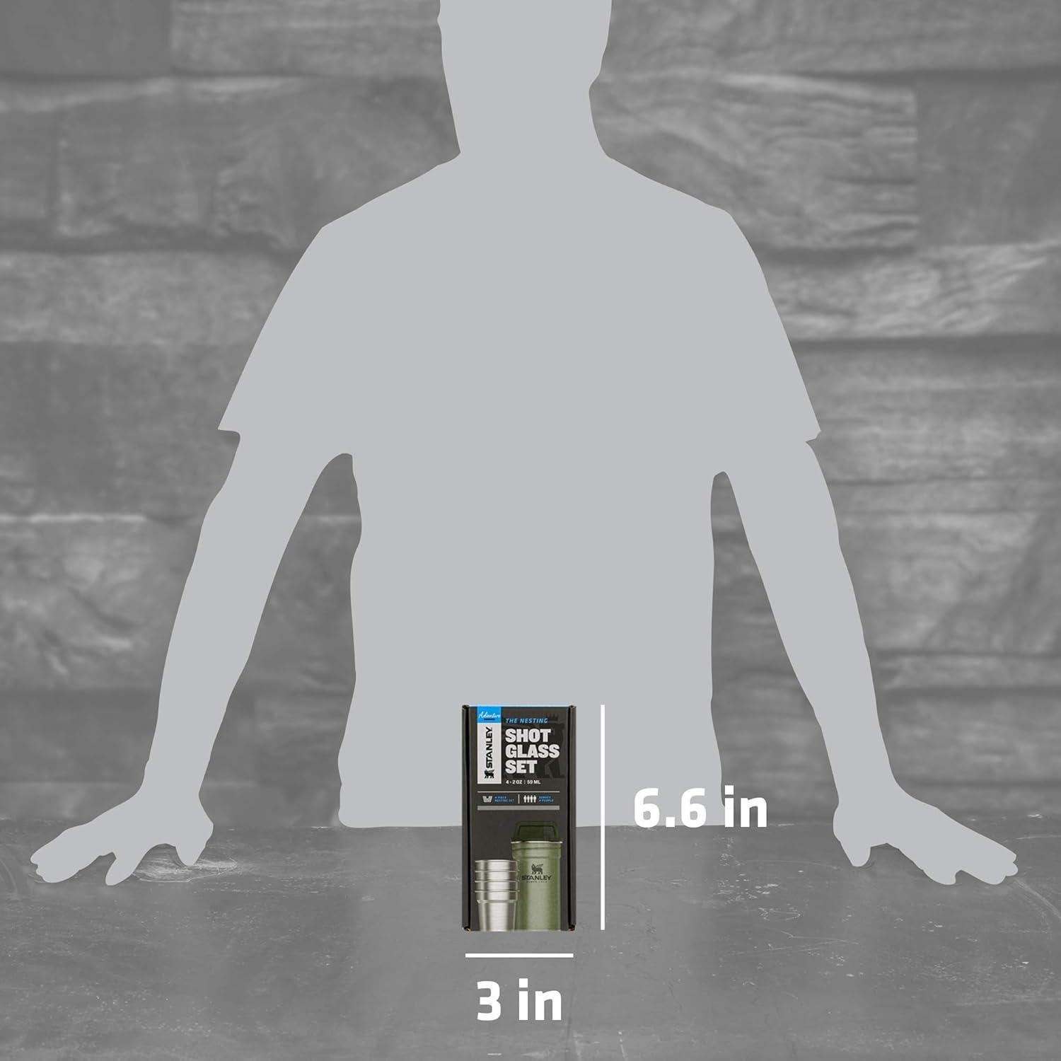 Conjunto de Vasos de Disparo Stanley Verde Martillado 4 Unidades