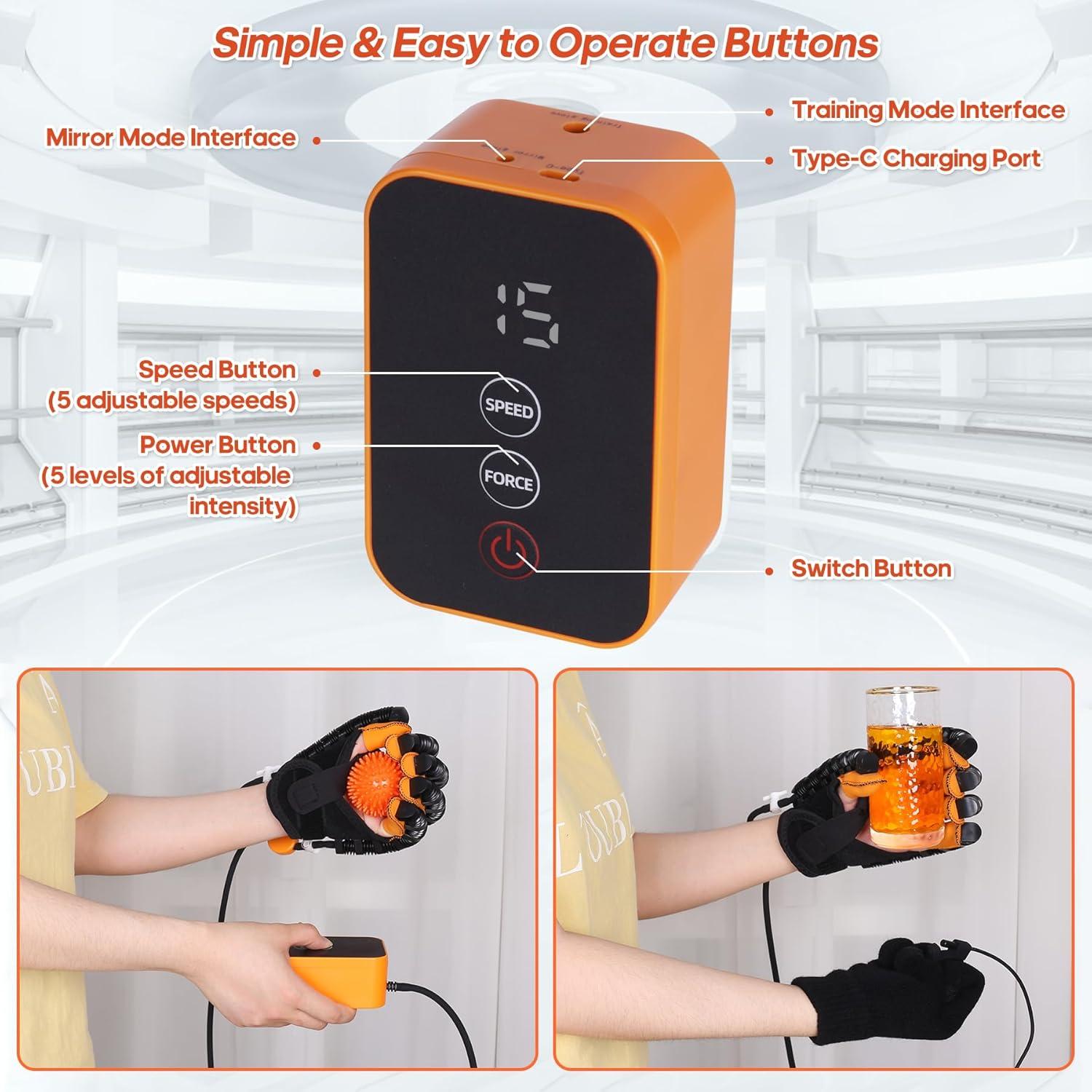 Guantes de Rehabilitación POSEWE XX-Large Naranja USB