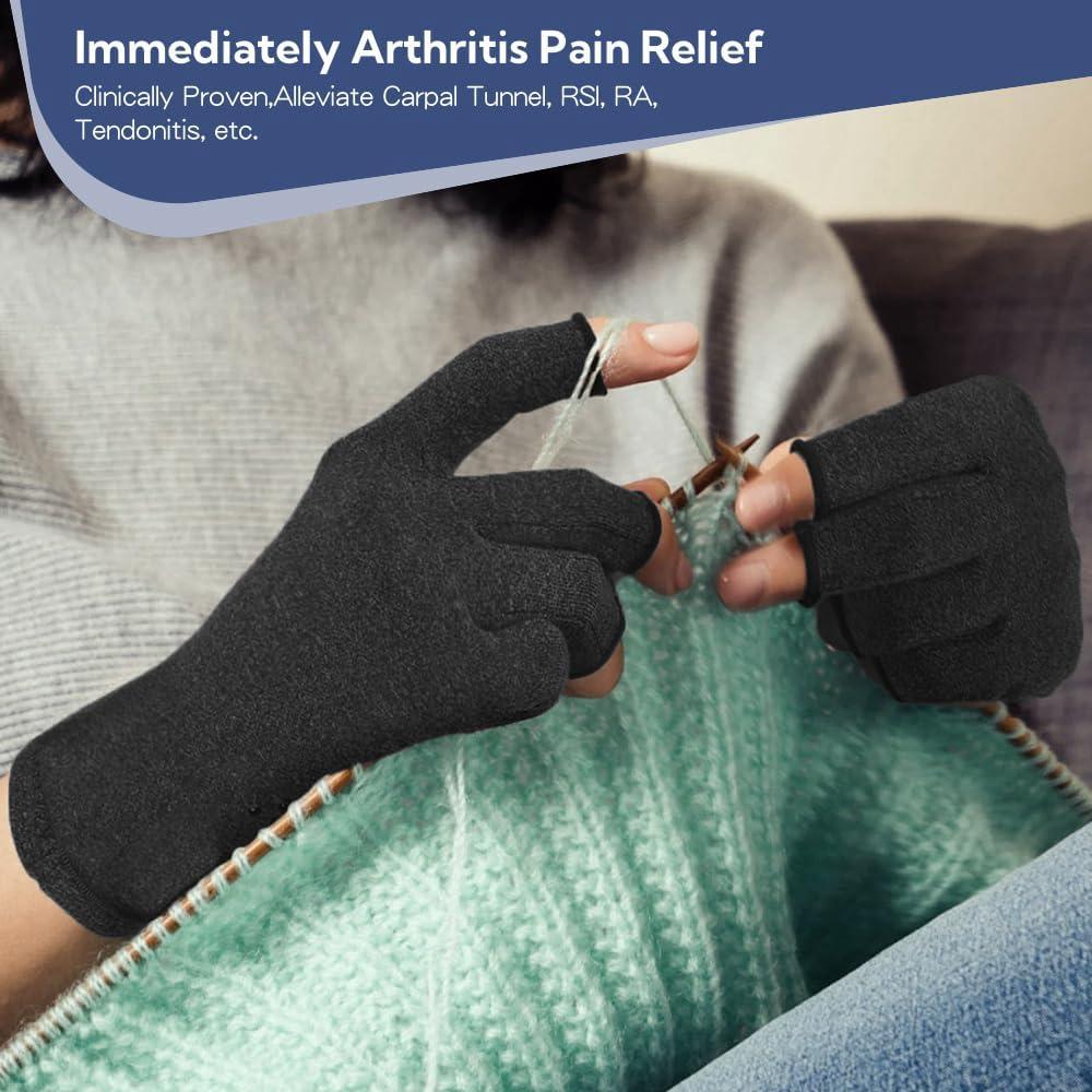 Guantes de Artritis TFUSOM para Alivio de Dolor - Negro M