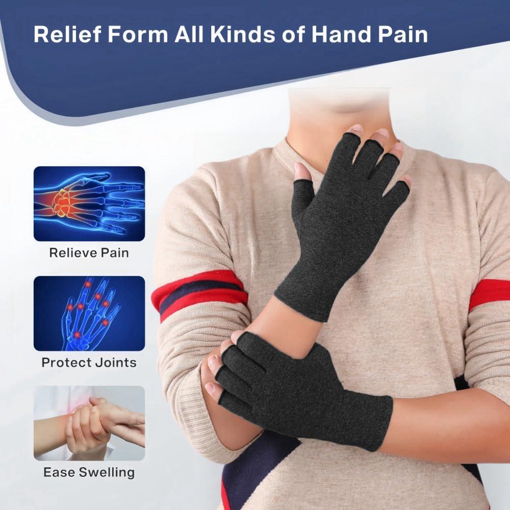Guantes de Artritis TFUSOM para Alivio de Dolor - Negro M