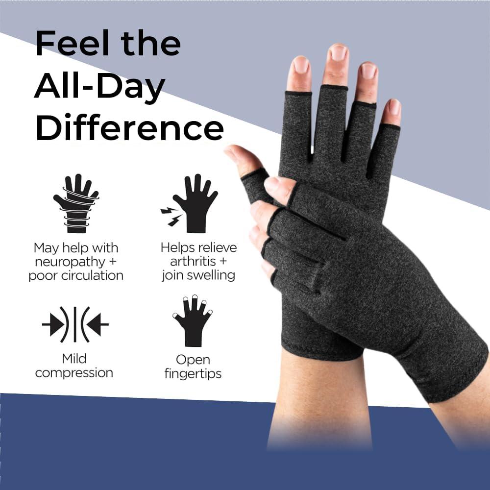 Guantes de Artritis TFUSOM para Alivio de Dolor - Negro M