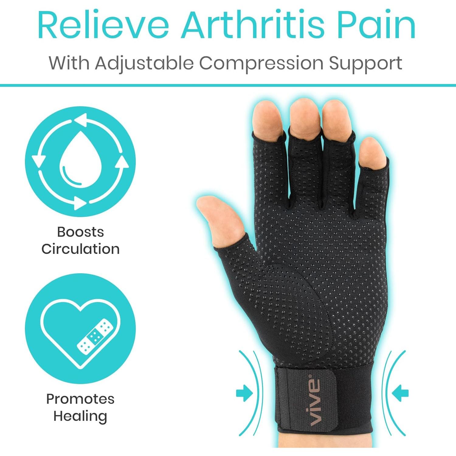 Guantes de Artritis Vive Copper - Compresión Mano Sin Dedos