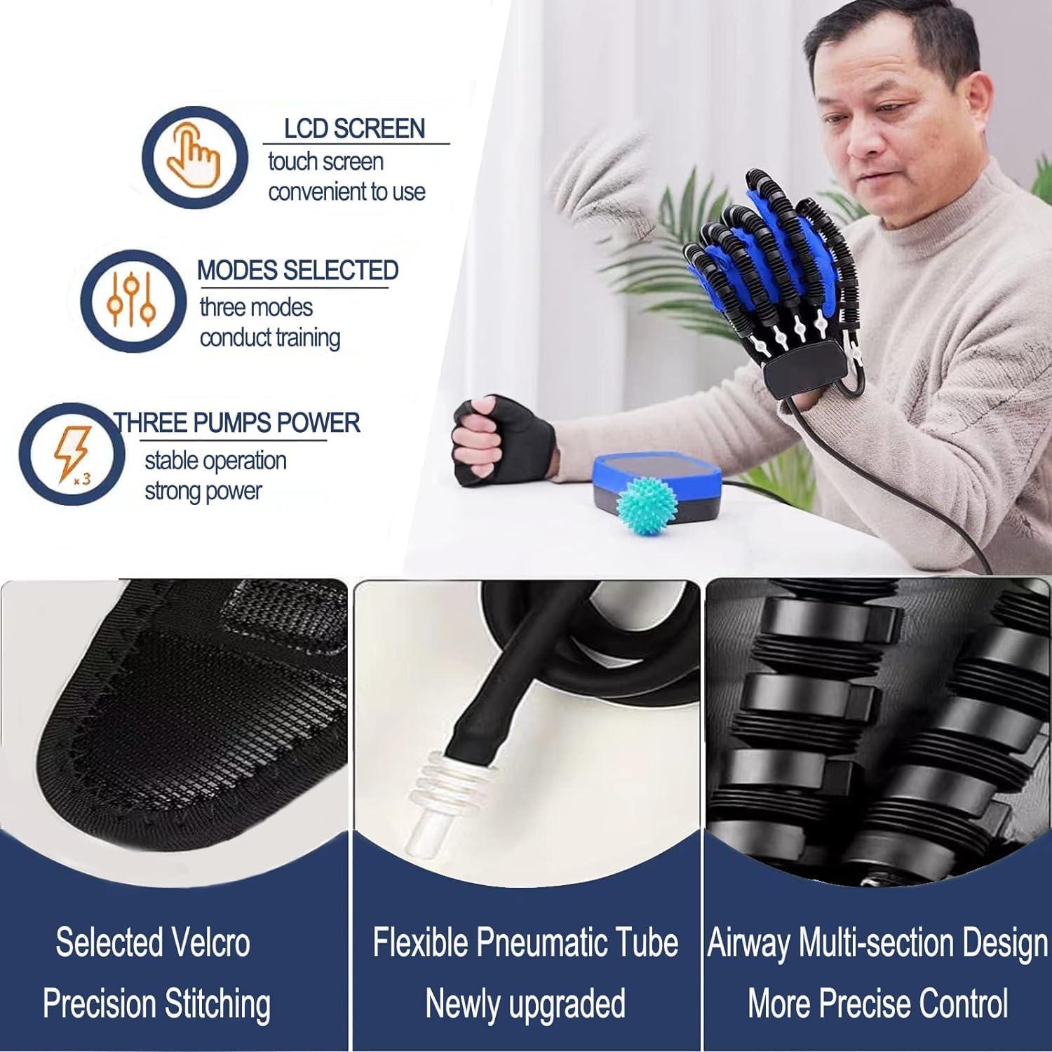 Guantes Robot de Rehabilitación para Mano Derecha S Azul