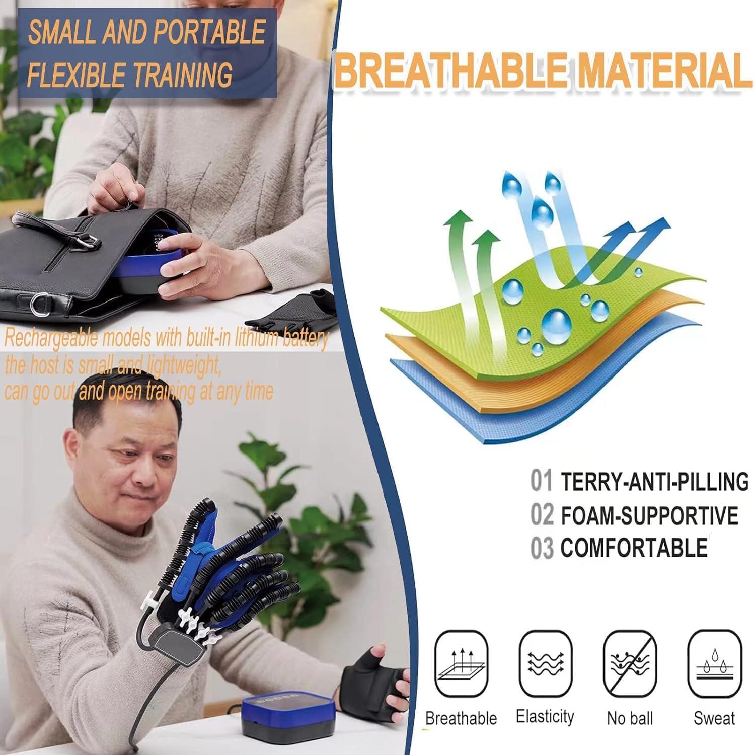 Guantes Robot de Rehabilitación para Mano Derecha S Azul