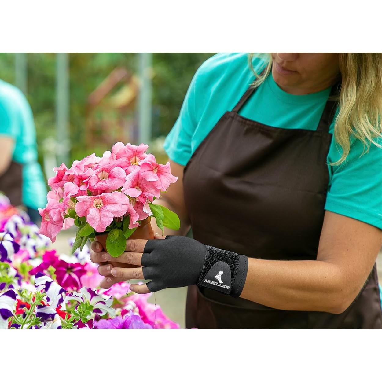 Guante de Compresión MUELLER para Mano y Muñeca, Negro, Unisex