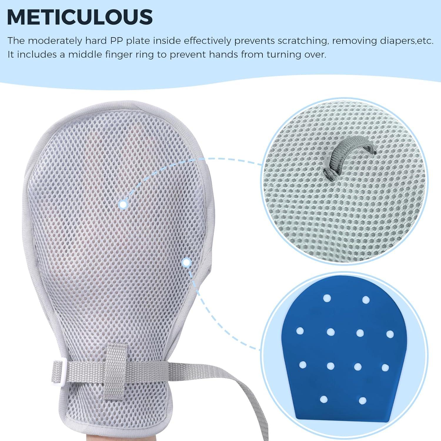 Mittens de restricción médica WONDSIGHIN 2 piezas gris