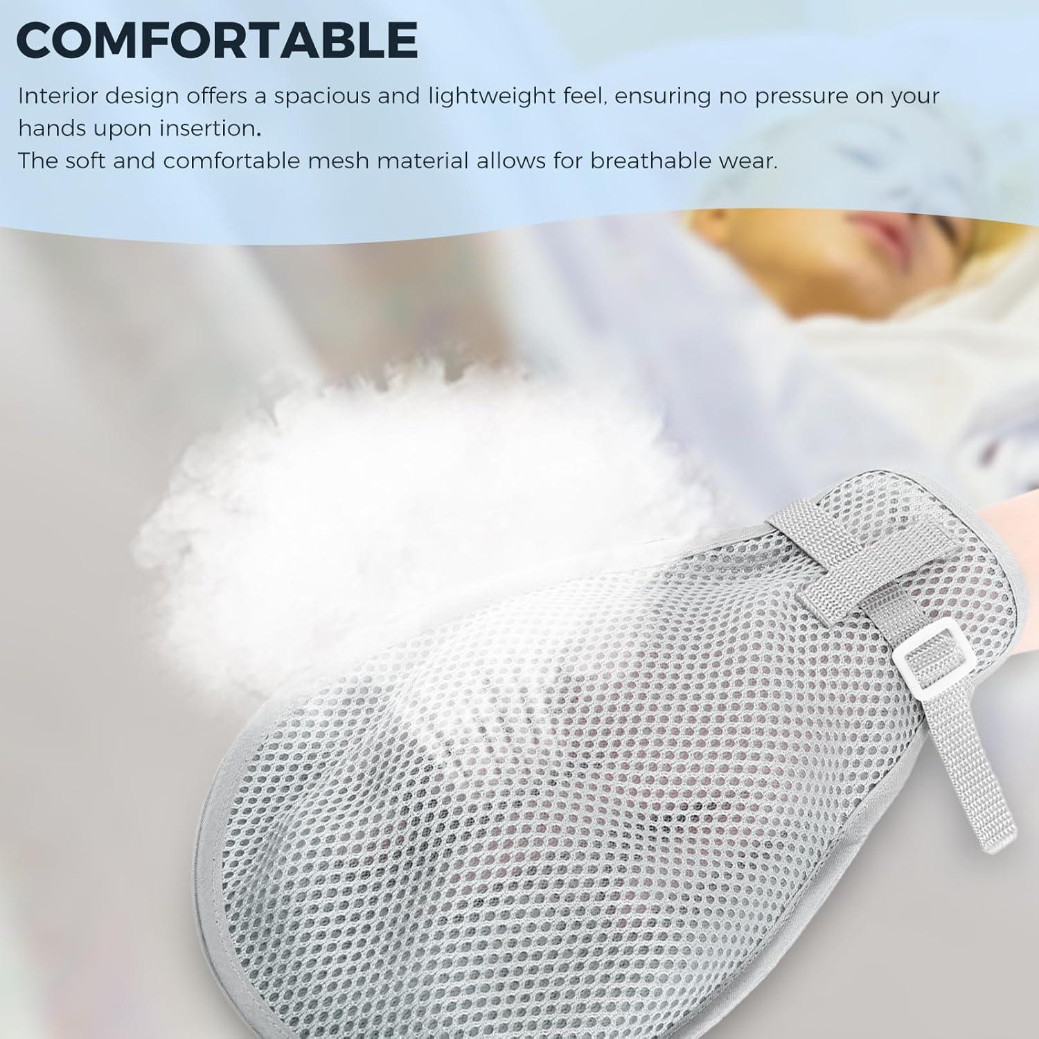 Mittens de restricción médica WONDSIGHIN 2 piezas gris