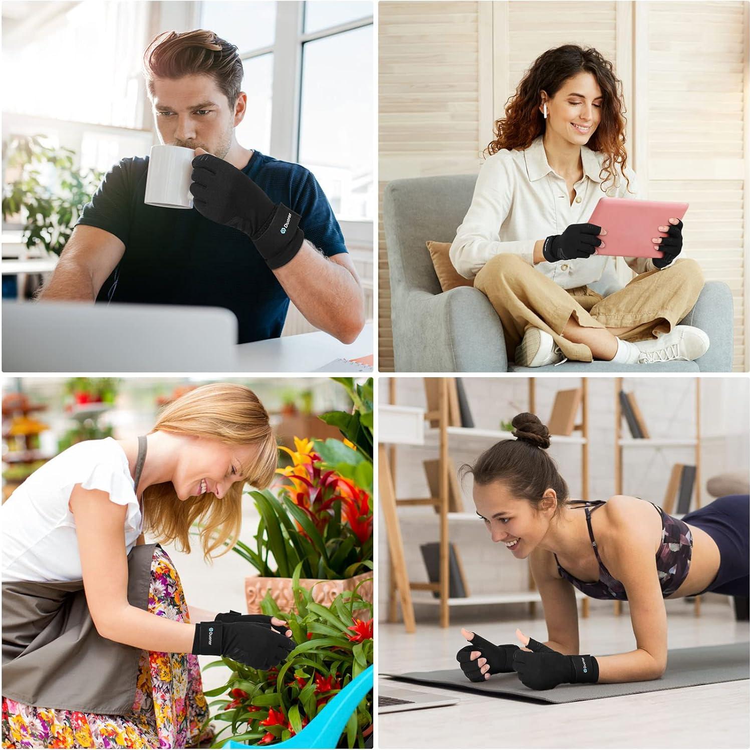 Guantes de Compresión Duerer para Artritis Unisex Negro