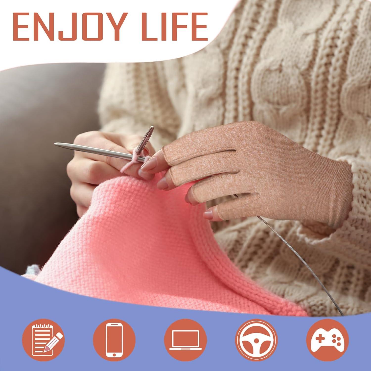 Guantes de Compresión Beieverluck 6 Pares Sin Dedos