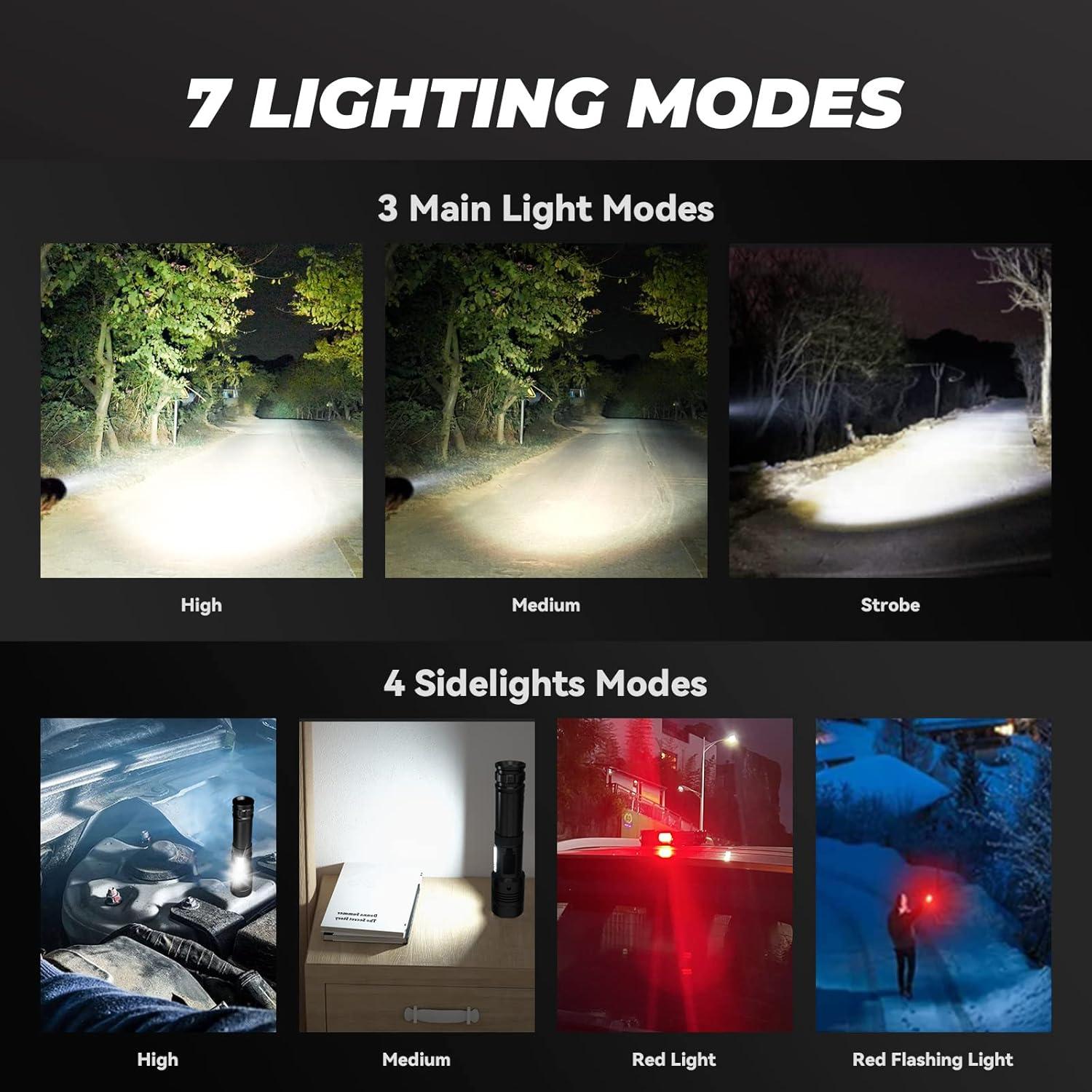 Linterna LED Recargable SKNSL 99000 Lúmenes IPX6 7 Modos