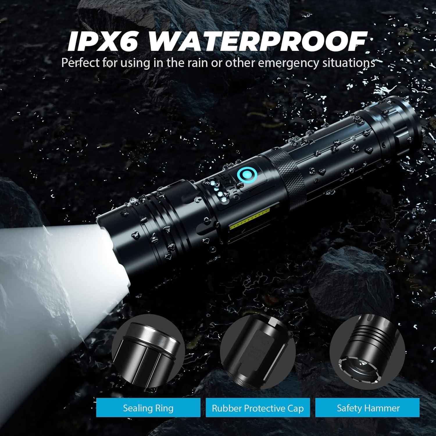 Linterna LED Recargable SKNSL 99000 Lúmenes IPX6 7 Modos