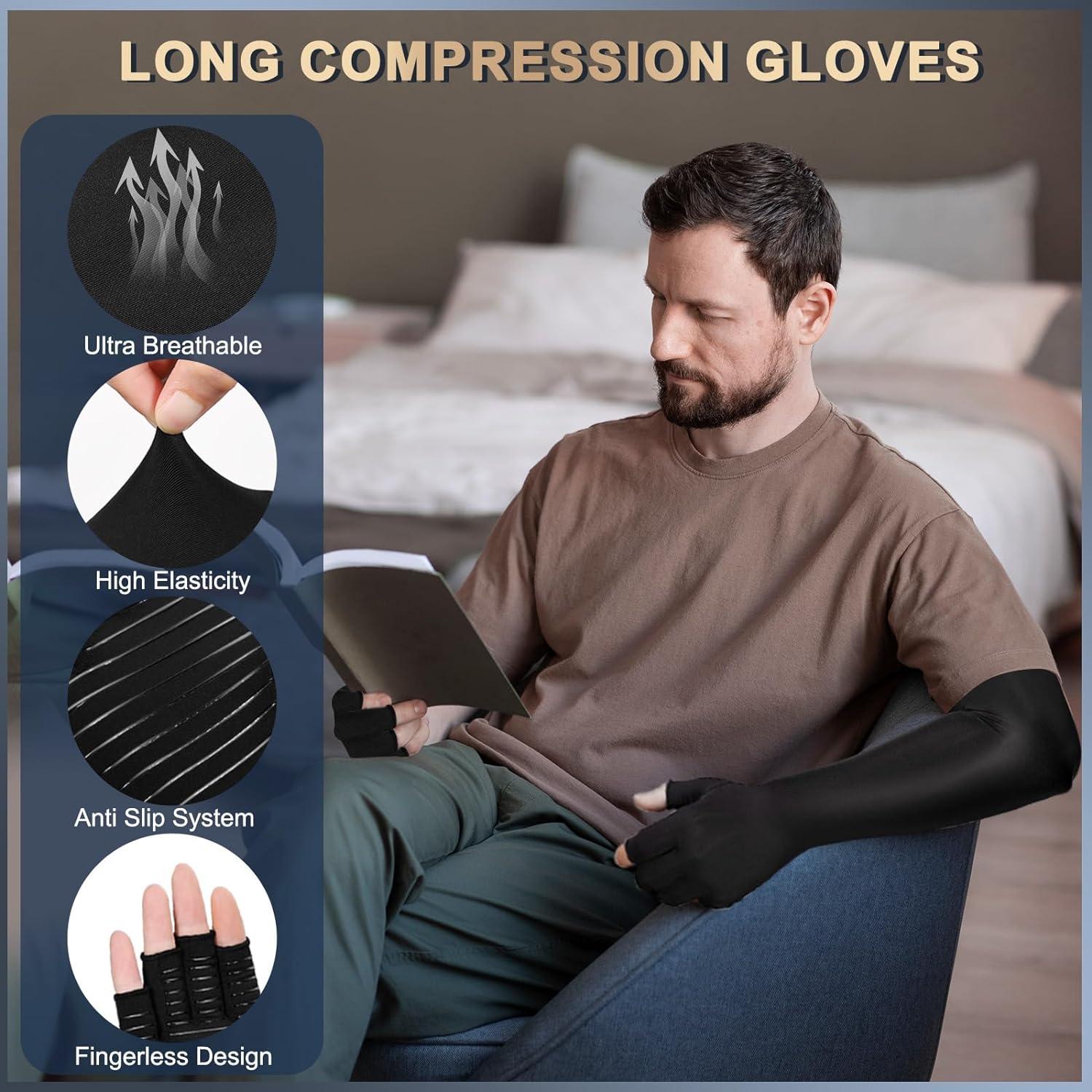 Guantes de compresión de cobre Zuscot para artritis negros