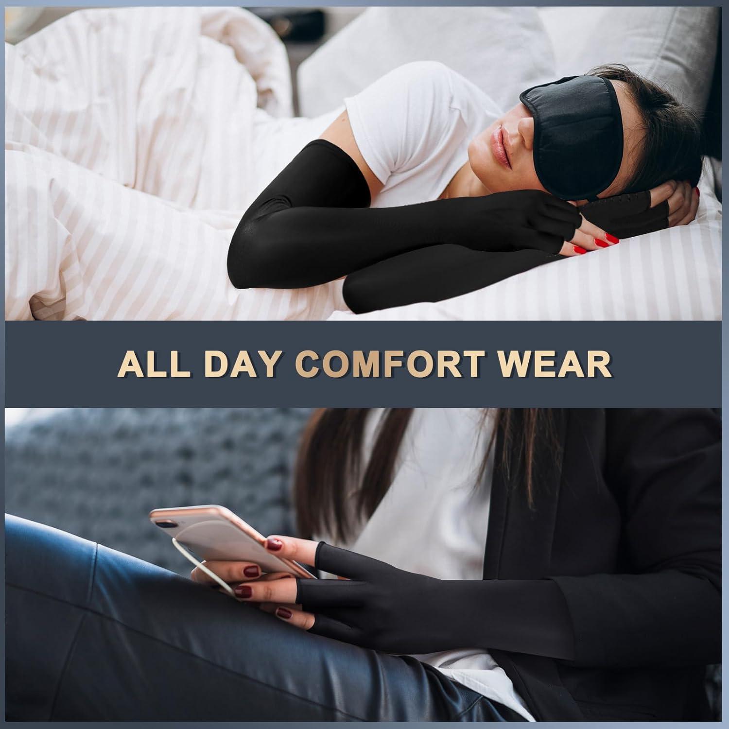 Guantes de compresión de cobre Zuscot para artritis negros