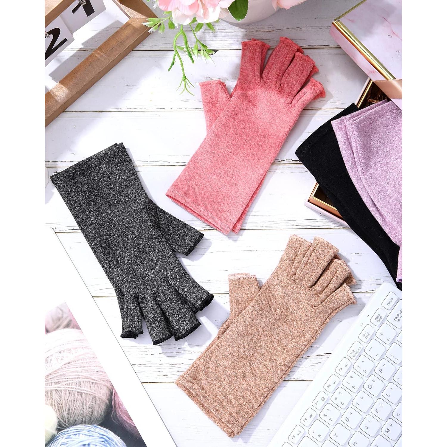 Guantes de Compresión SATINIOR para Artritis 5 Pares Mediano