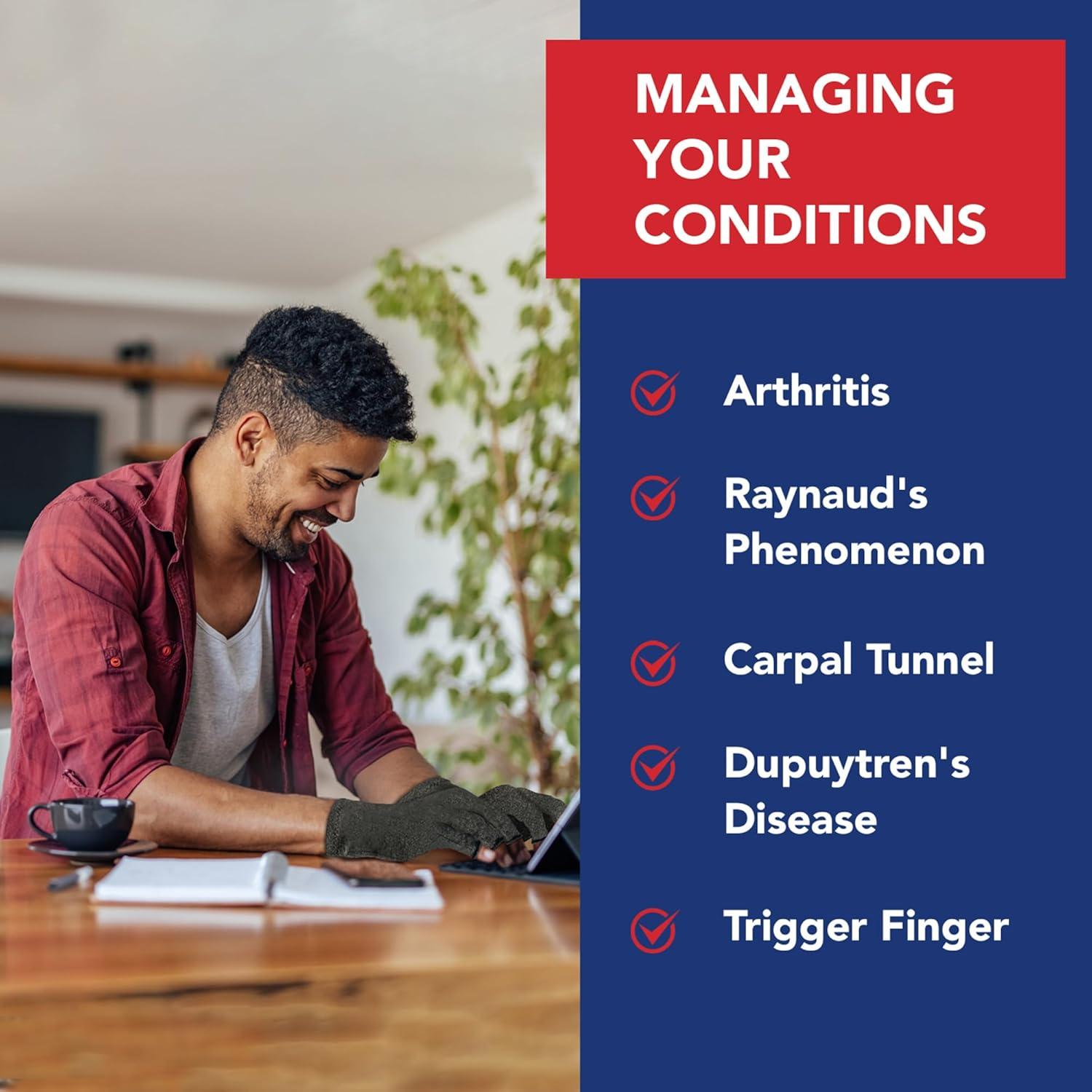 Guantes de Compresión para Artritis Dr. Arthritis - Talla Grande