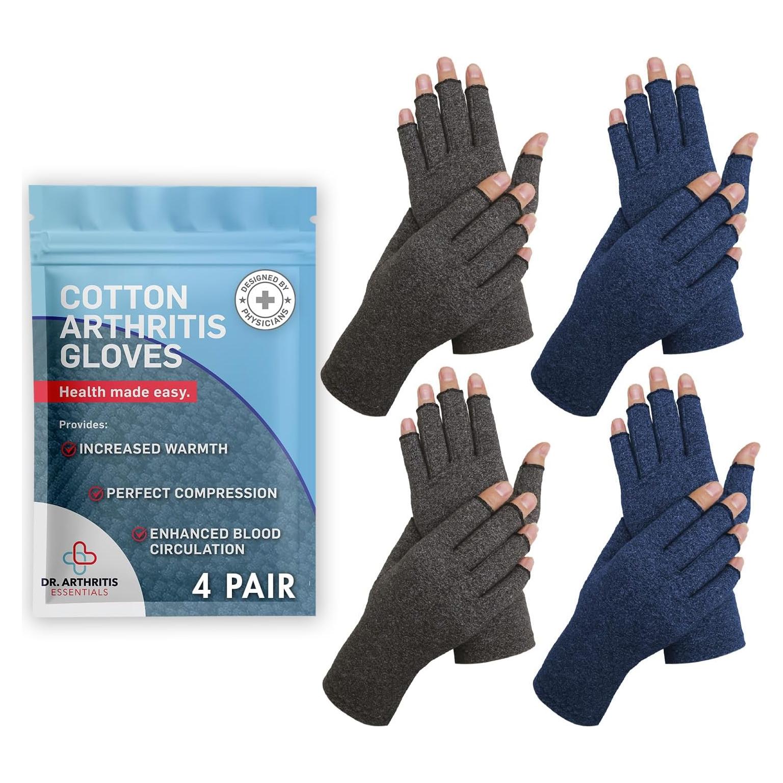 Guantes de Artritis Dr. Arthritis Talla Grande Gris-Navy
