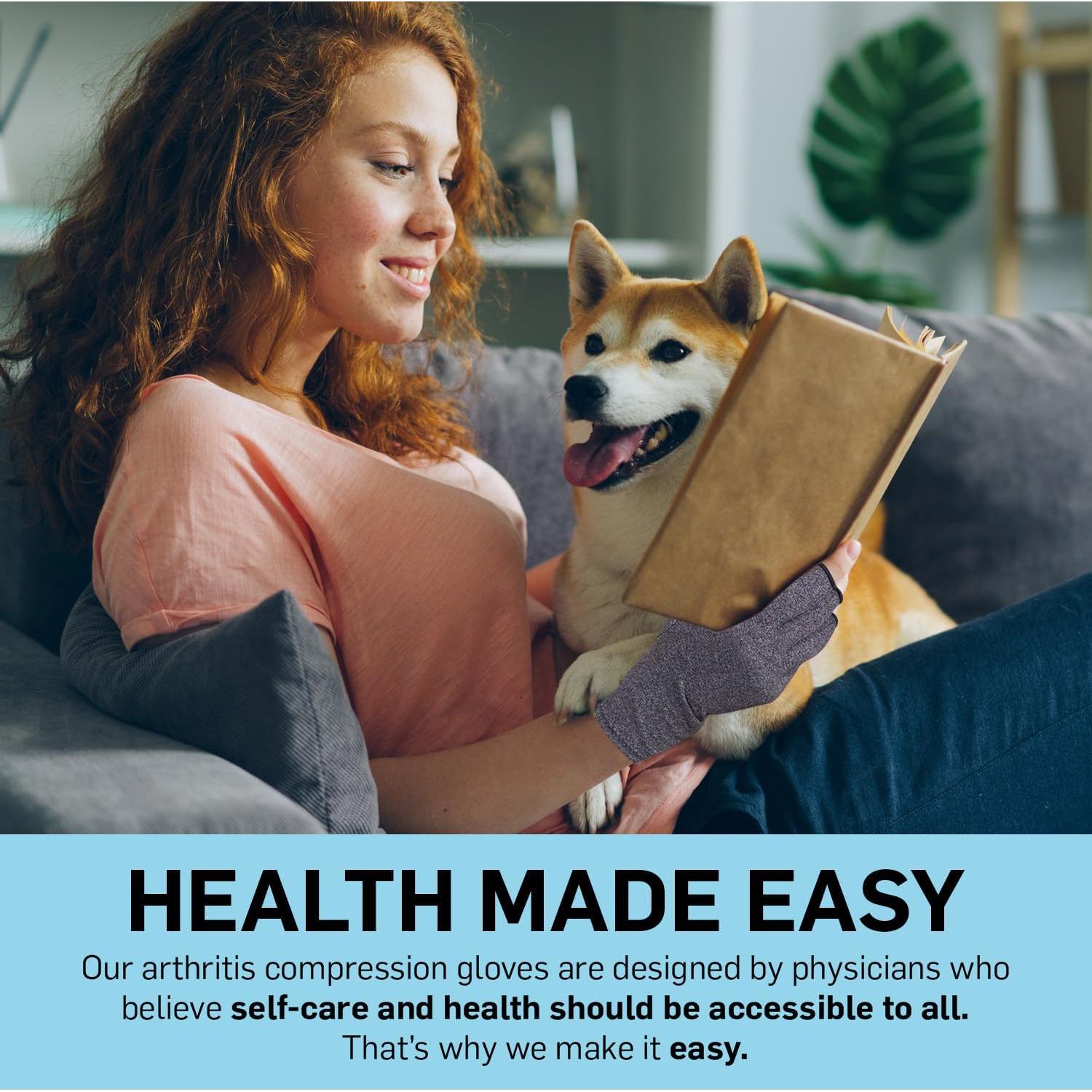 Guantes de Artritis Dr. Arthritis Talla Grande Gris-Navy