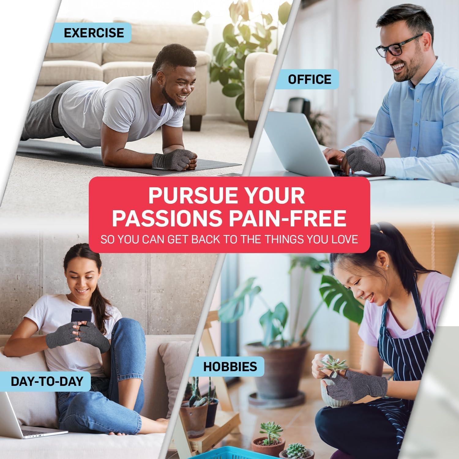 Guantes de Artritis Dr. Arthritis Talla Grande Gris-Navy