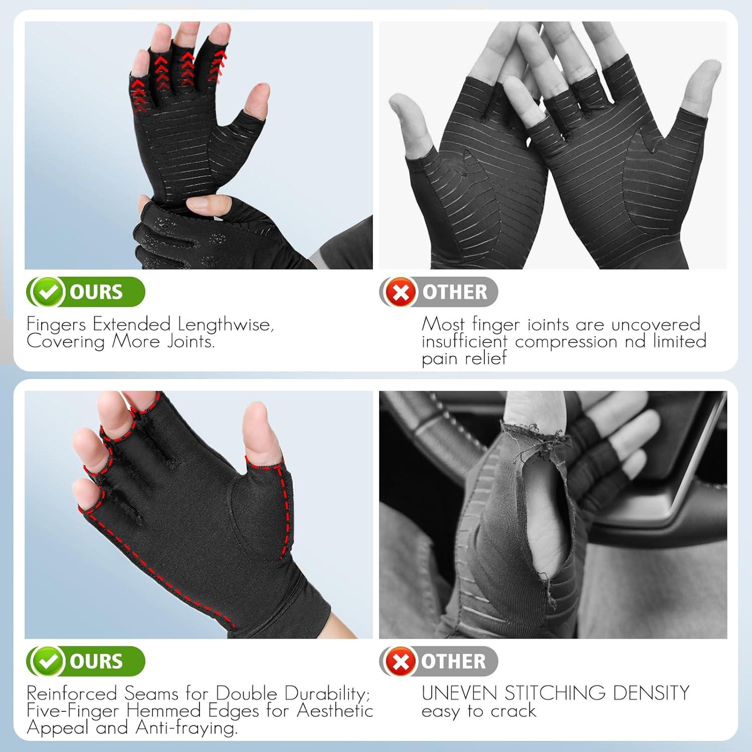 Guantes de compresión de cobre Donfri para artritis - Unisex XL