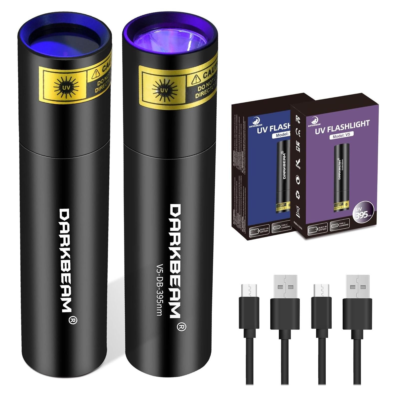 Linterna UV Recargable DARKBEAM 365nm y 395nm - Paquete de 2