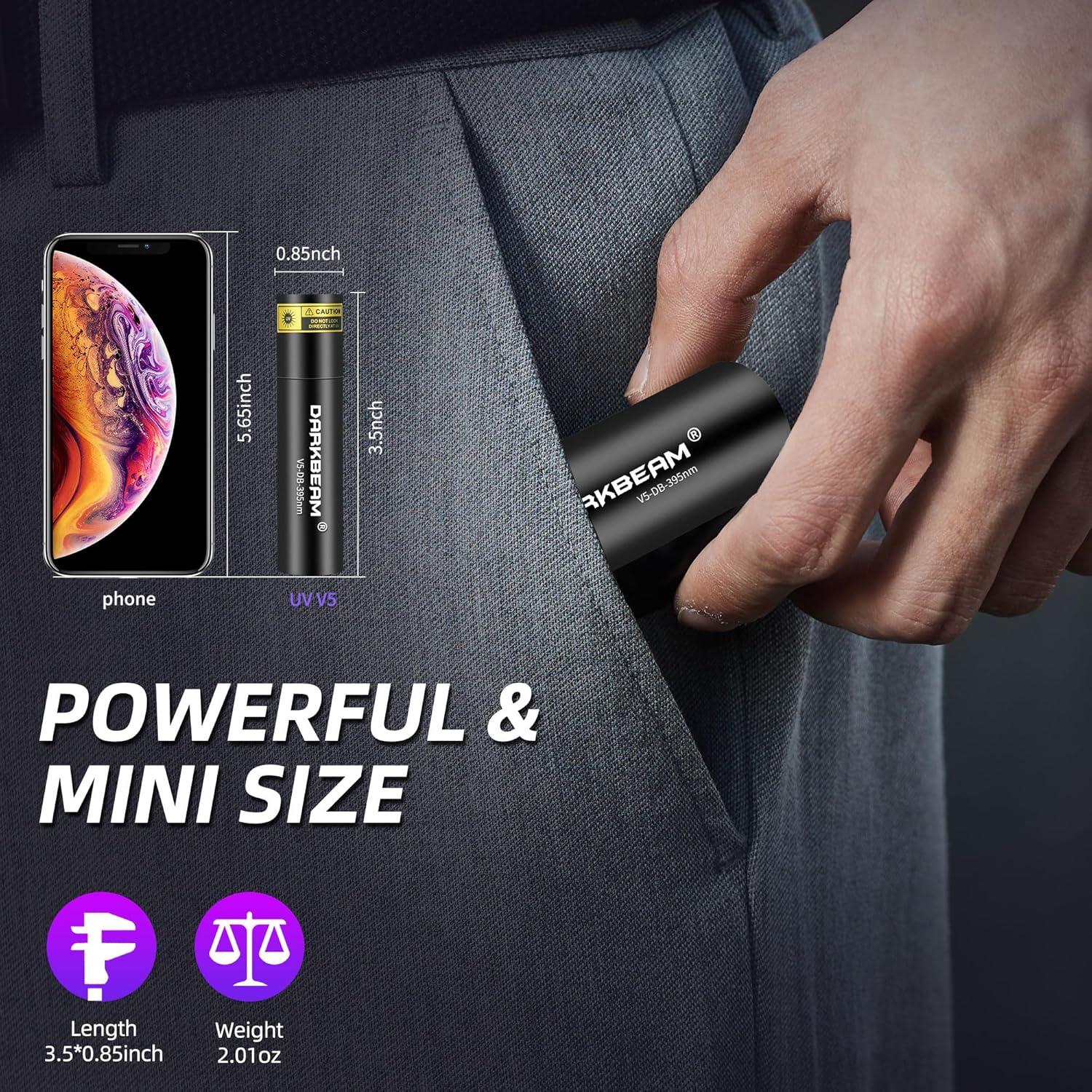 Linterna UV Recargable DARKBEAM 365nm y 395nm - Paquete de 2