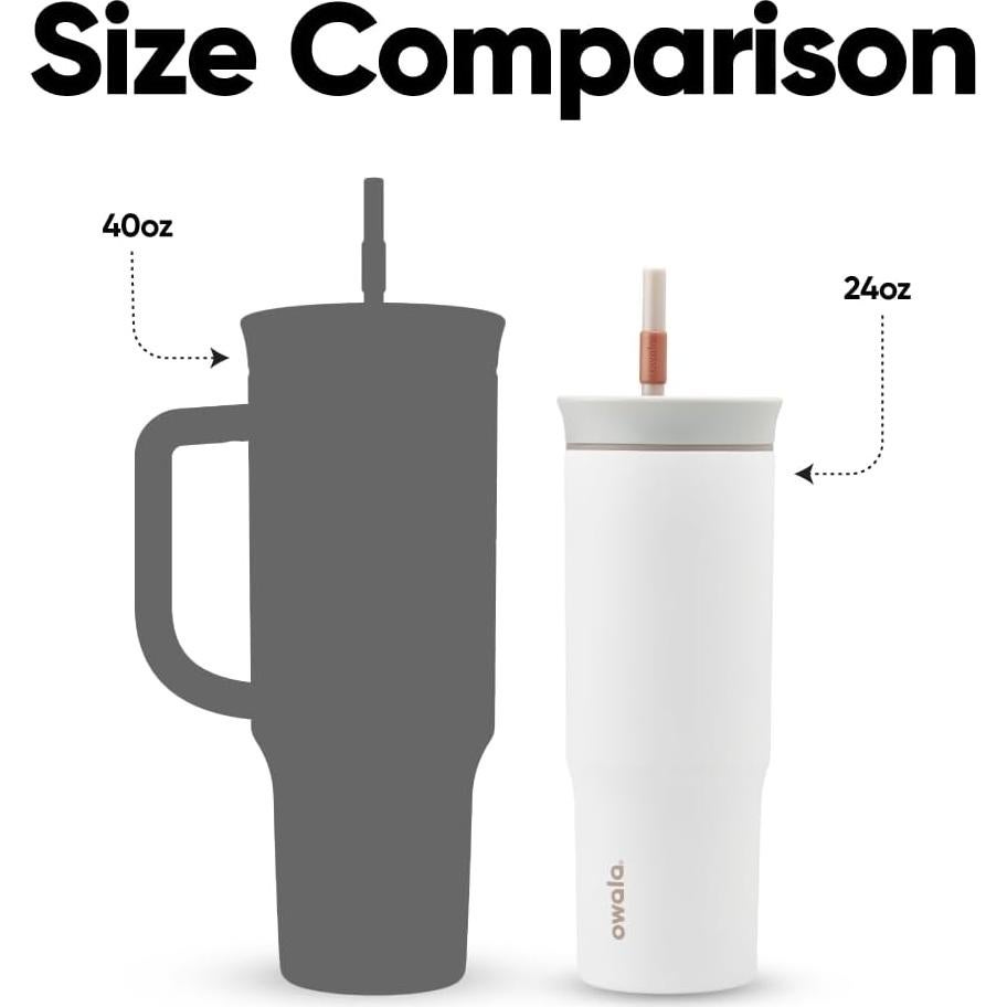 Vaso de viaje Owala 710 ml acero inoxidable con popote