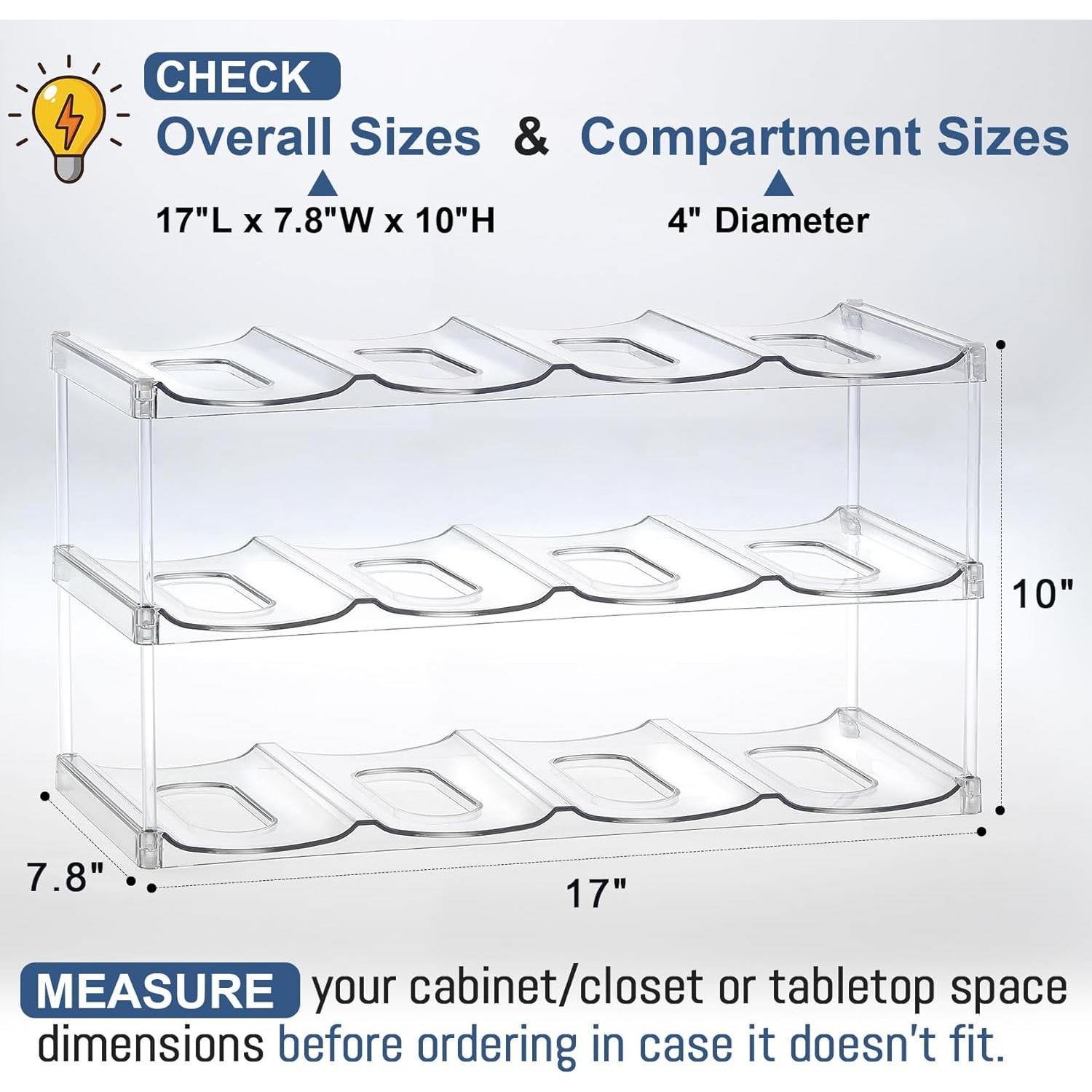Organizador de Botellas Apilable LANDNEOO 3 Niveles 12 Vasos