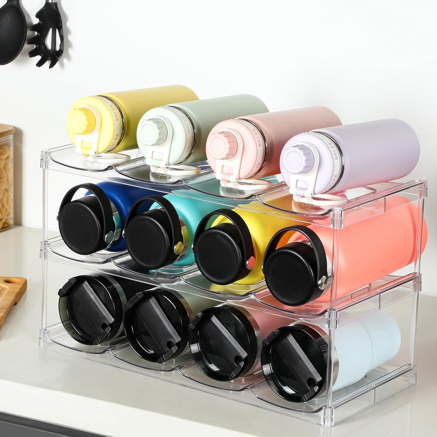 Organizador de Botellas Apilable LANDNEOO 3 Niveles 12 Vasos