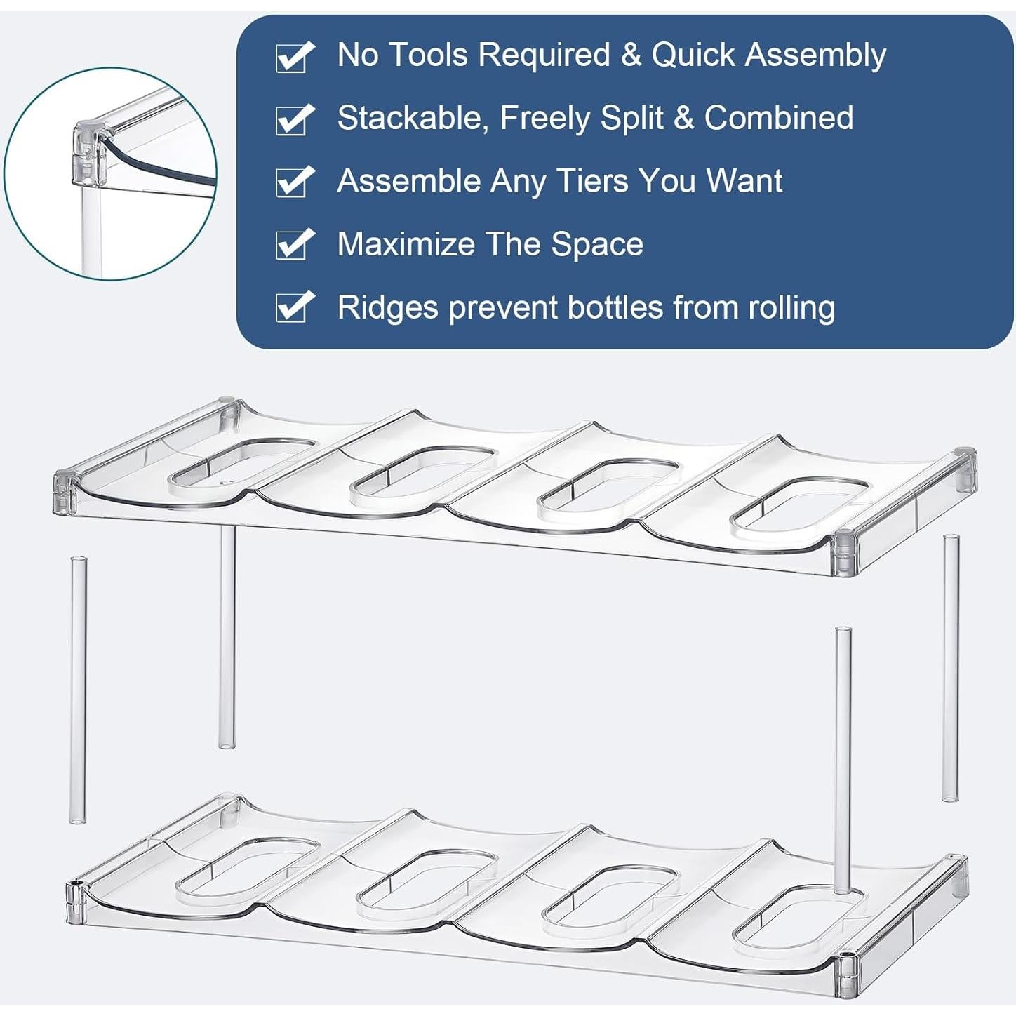 Organizador de Botellas Apilable LANDNEOO 3 Niveles 12 Vasos