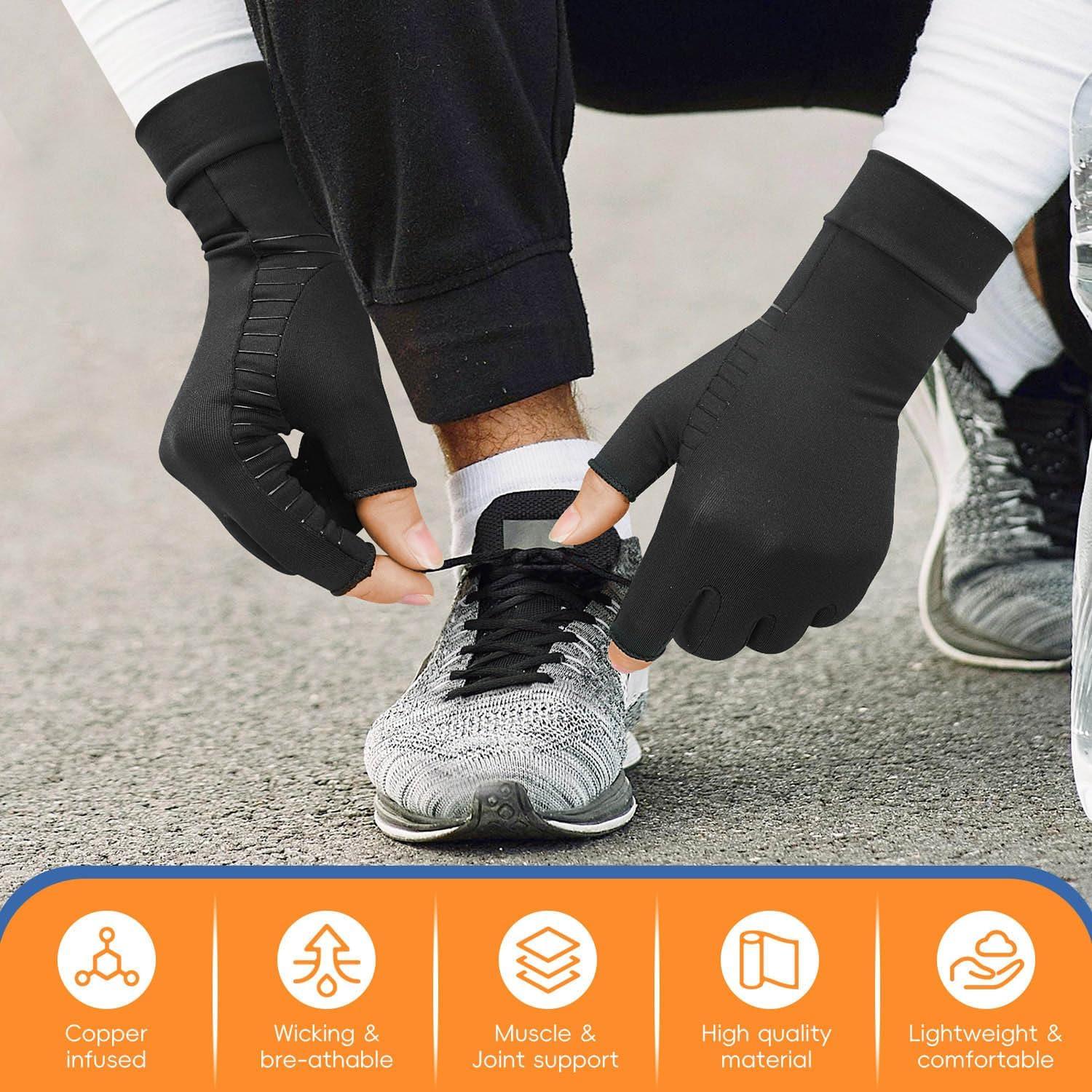 Guantes de Artritis Big Mango Medianos con Cobre y Dedos Abiertos