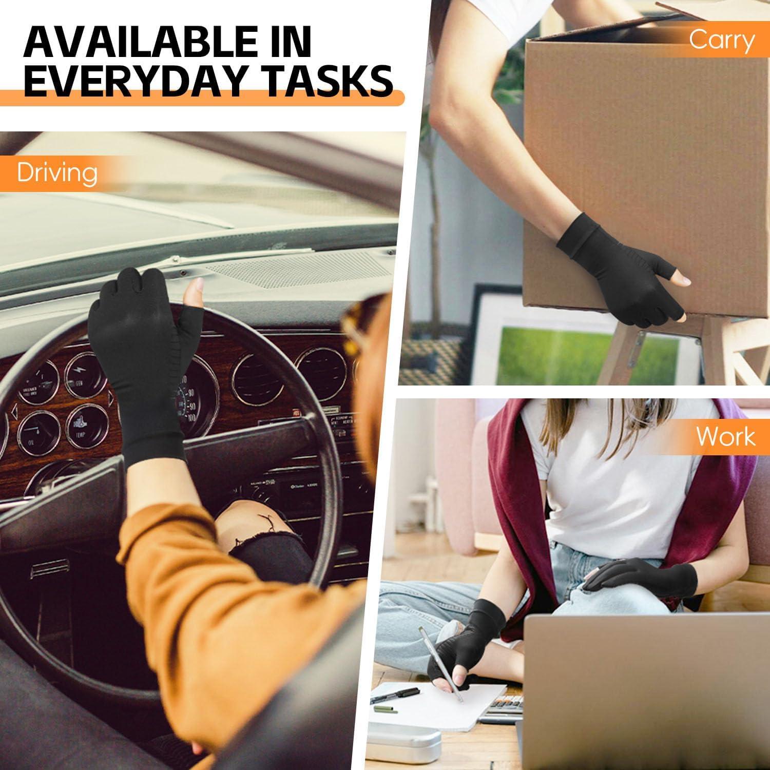 Guantes de Artritis Big Mango Medianos con Cobre y Dedos Abiertos