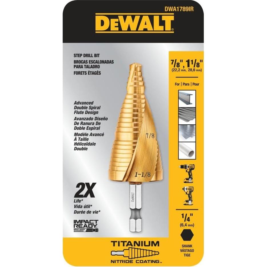 Juego de Brocas Escalonadas DEWALT DWA1789IR 2,87 cm