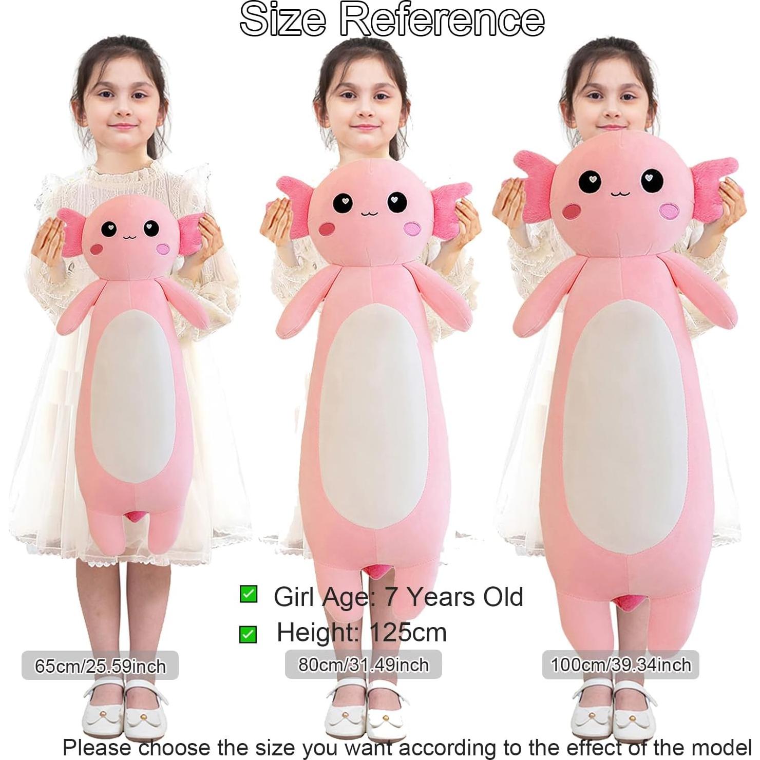 Almohada de Peluche Axolote Kekeso 100 cm Rosa Suave