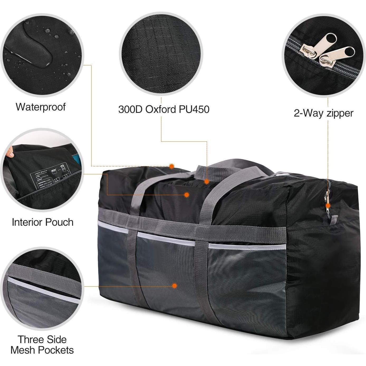 Bolsa de Viaje Plegable REDCAMP 96L Impermeable Grande