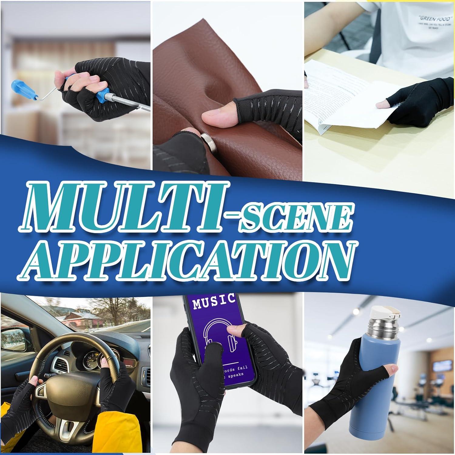 Guantes de Artritis de Cobre DRNAIETY - Compresión Sin Dedos S