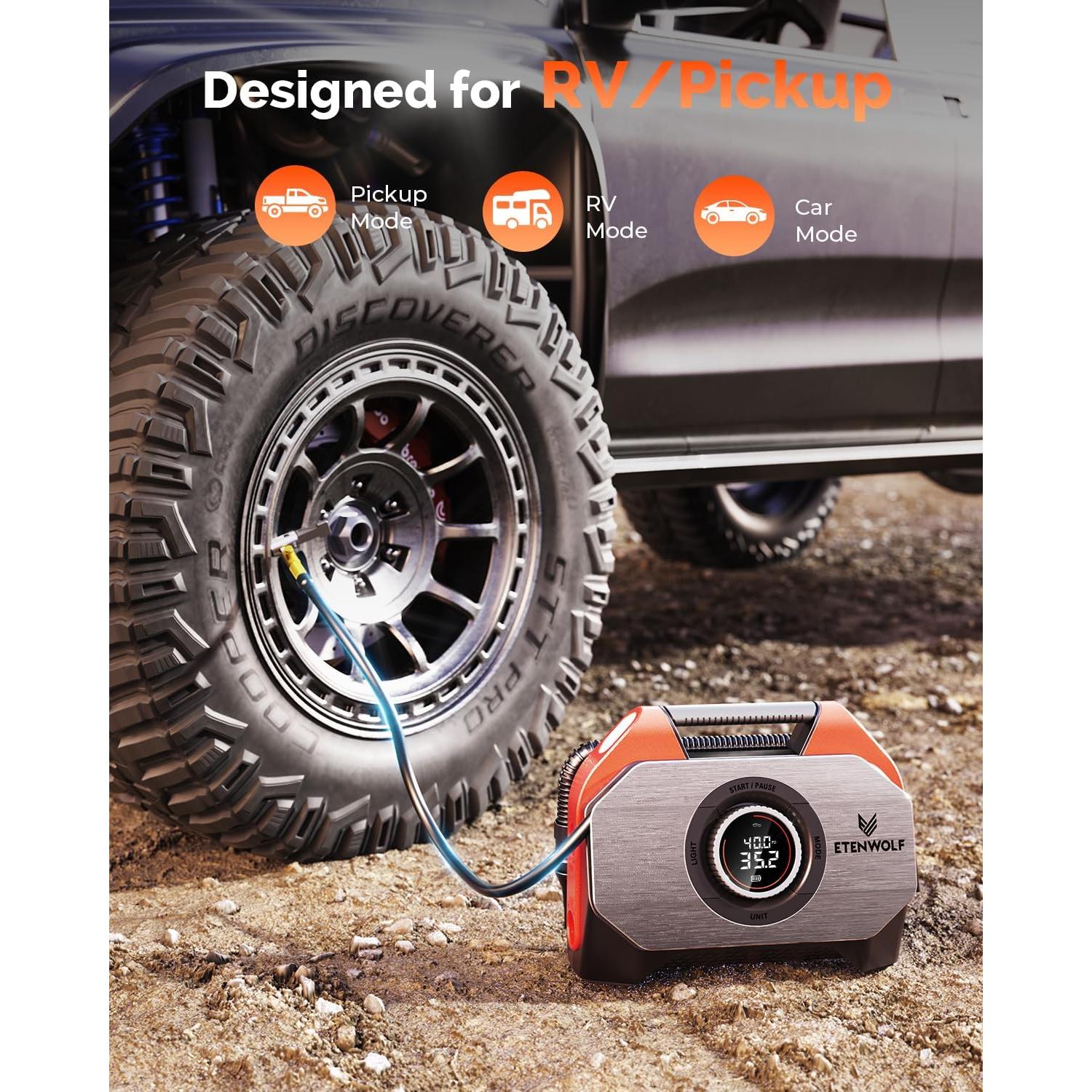 ETENWOLF VORTEX S6 Inflador Portátil 19200 mAh 42 LPM