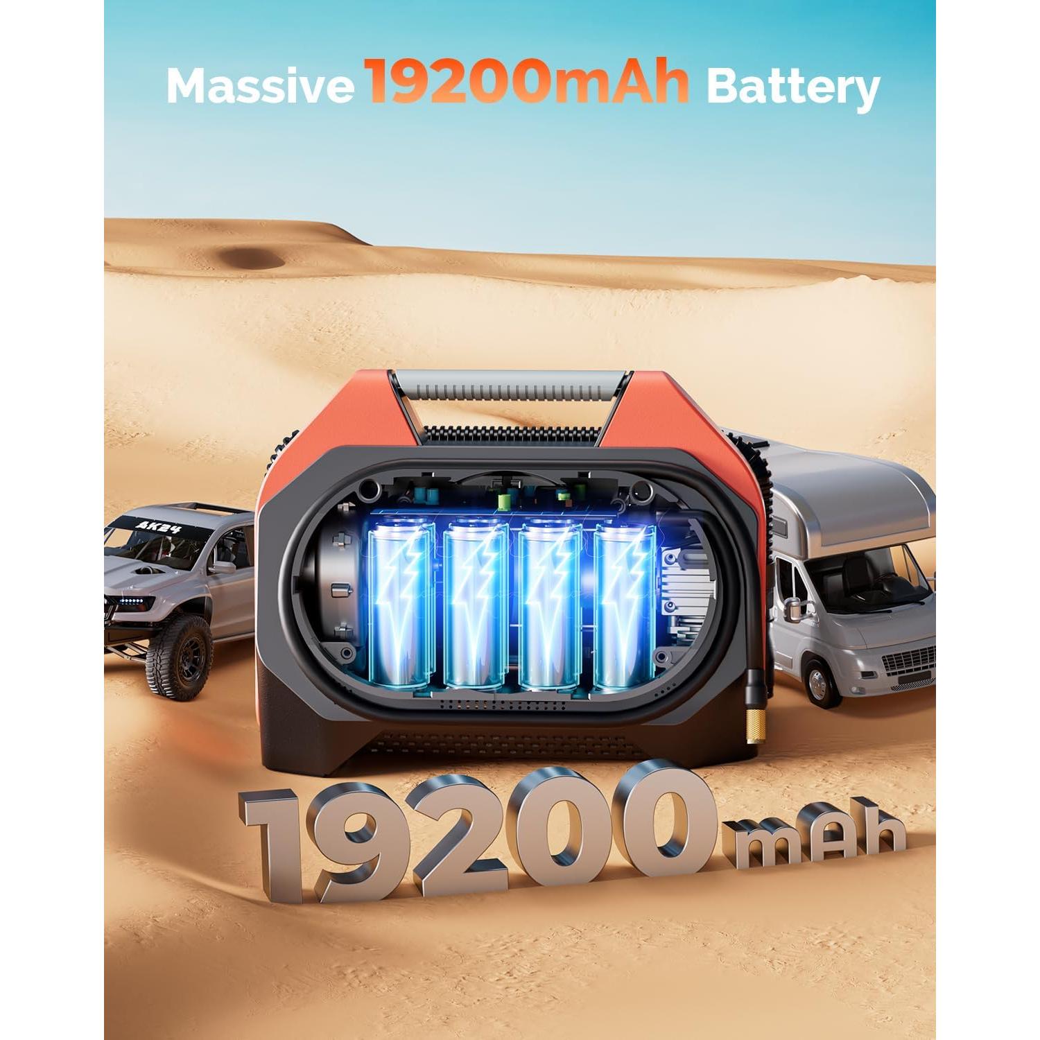 ETENWOLF VORTEX S6 Inflador Portátil 19200 mAh 42 LPM