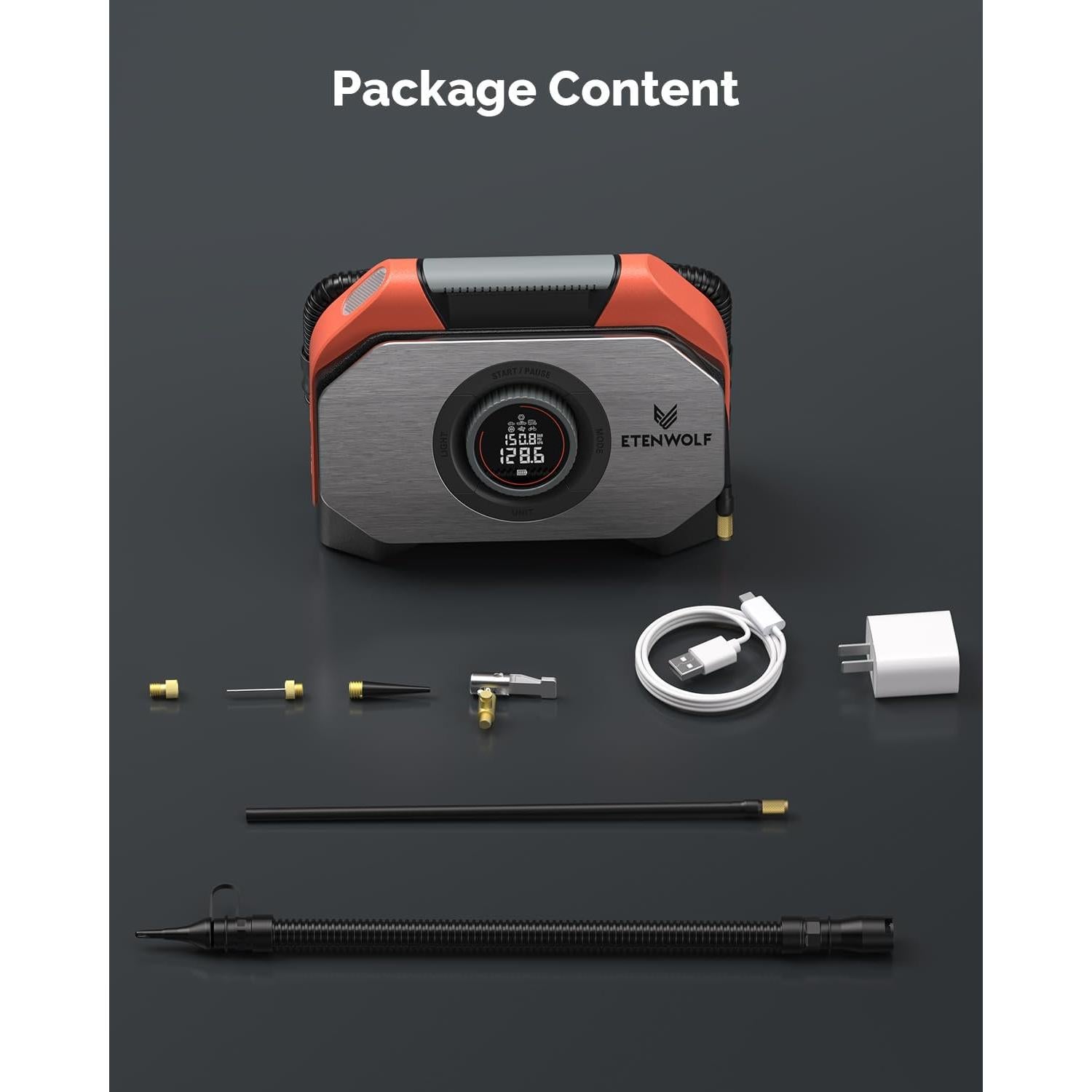 ETENWOLF VORTEX S6 Inflador Portátil 19200 mAh 42 LPM