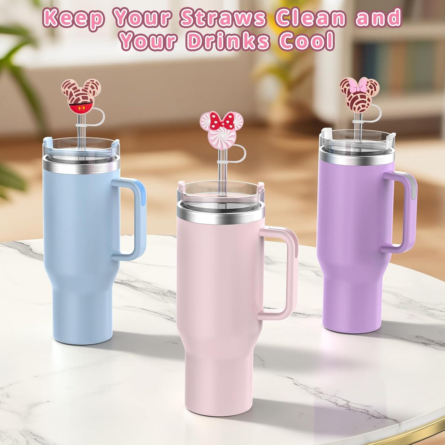 Cubiertas de Popote Yomanta 6pcs Silicona Ratones Rosados