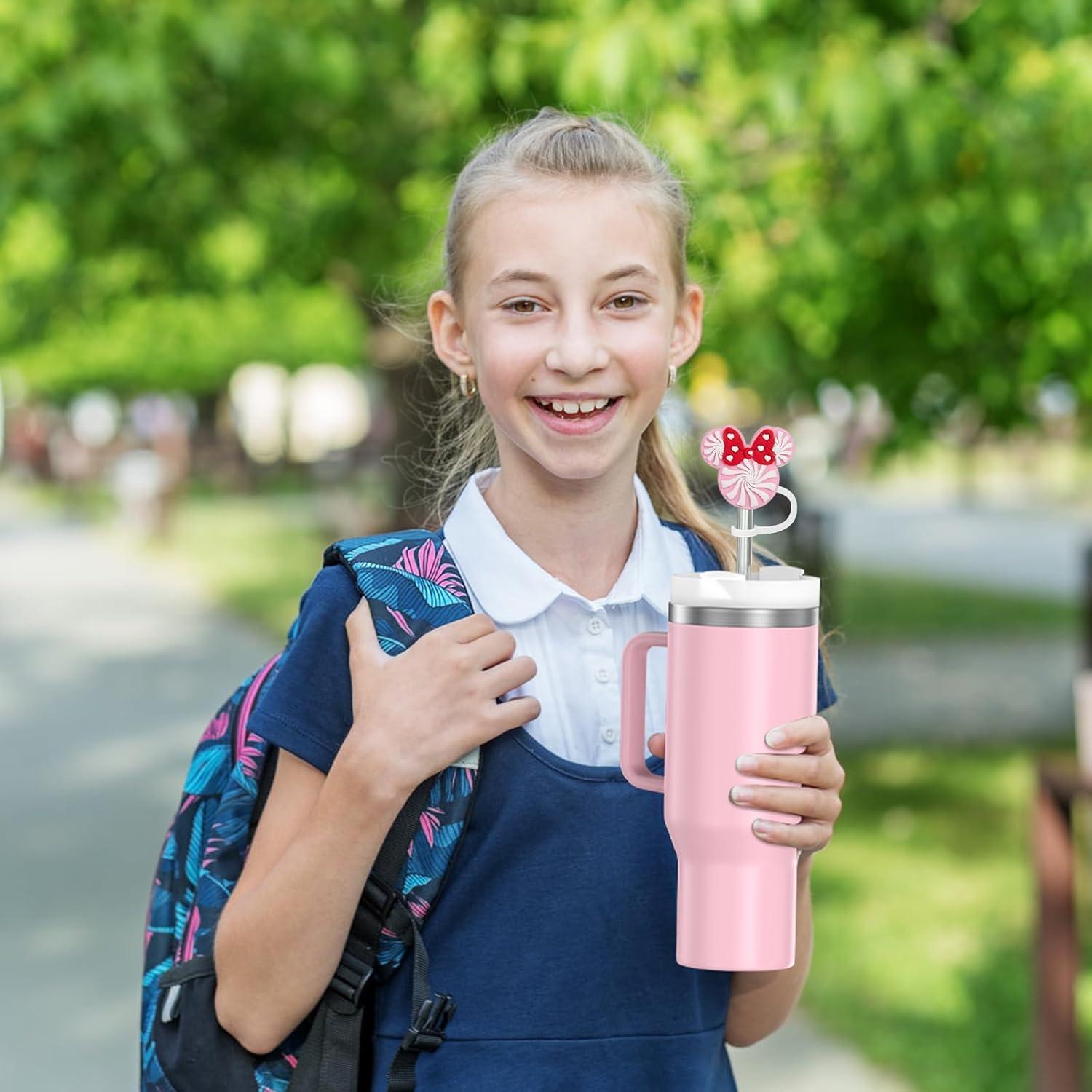 Cubiertas de Popote Yomanta 6pcs Silicona Ratones Rosados