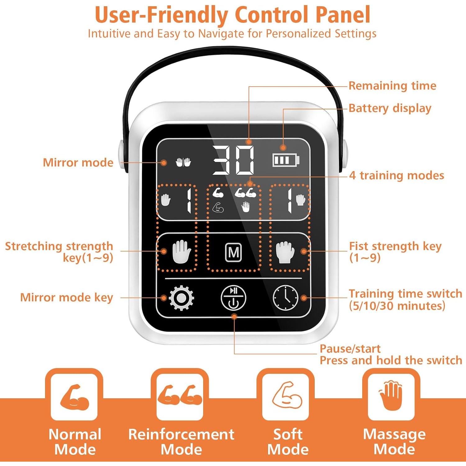 Guantes de Rehabilitación Dvoliaw Mano Izquierda XL Cargables USB
