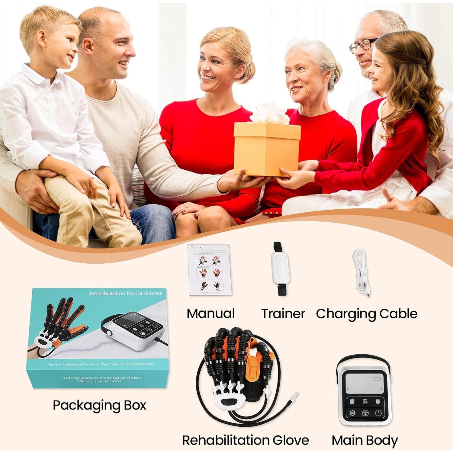 Guantes de Rehabilitación Dvoliaw Mano Izquierda S 4 Modos