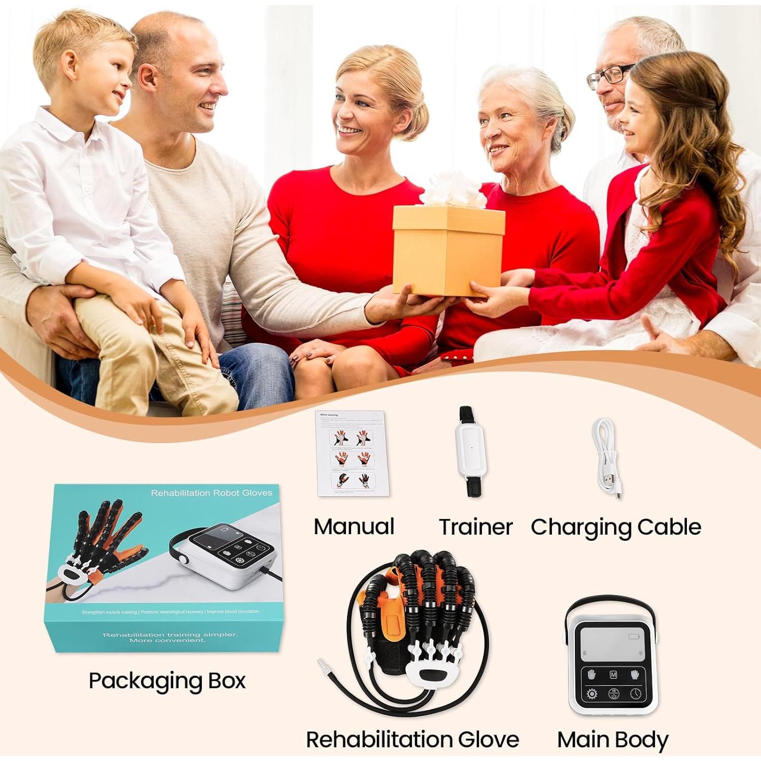 Guantes de Rehabilitación Dvoliaw Mano Derecha M 4 Modos