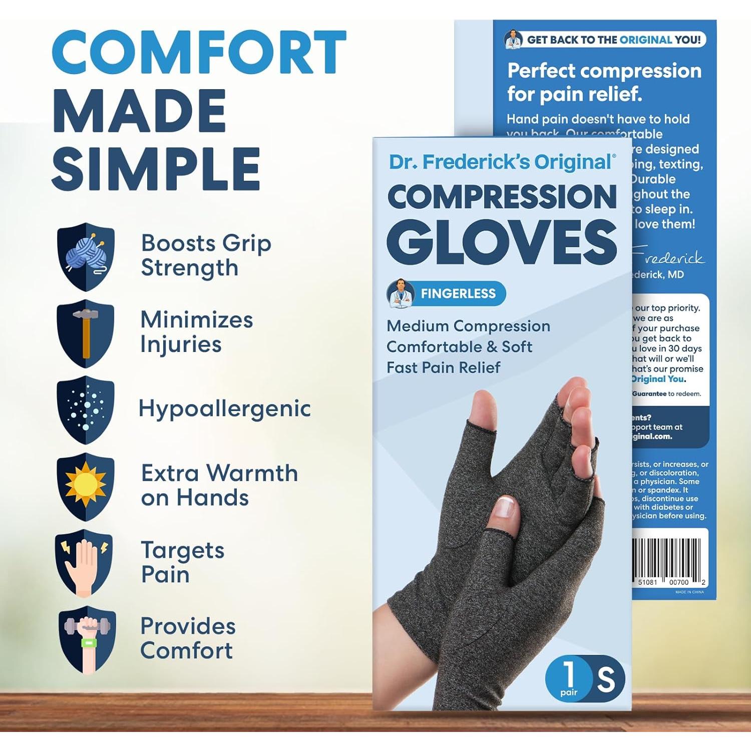 Guantes de Compresión Dr. Frederick para Artritis - Pequeño