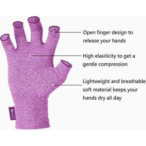 Guantes de Artritis Duerer Medianos Púrpura Compresión