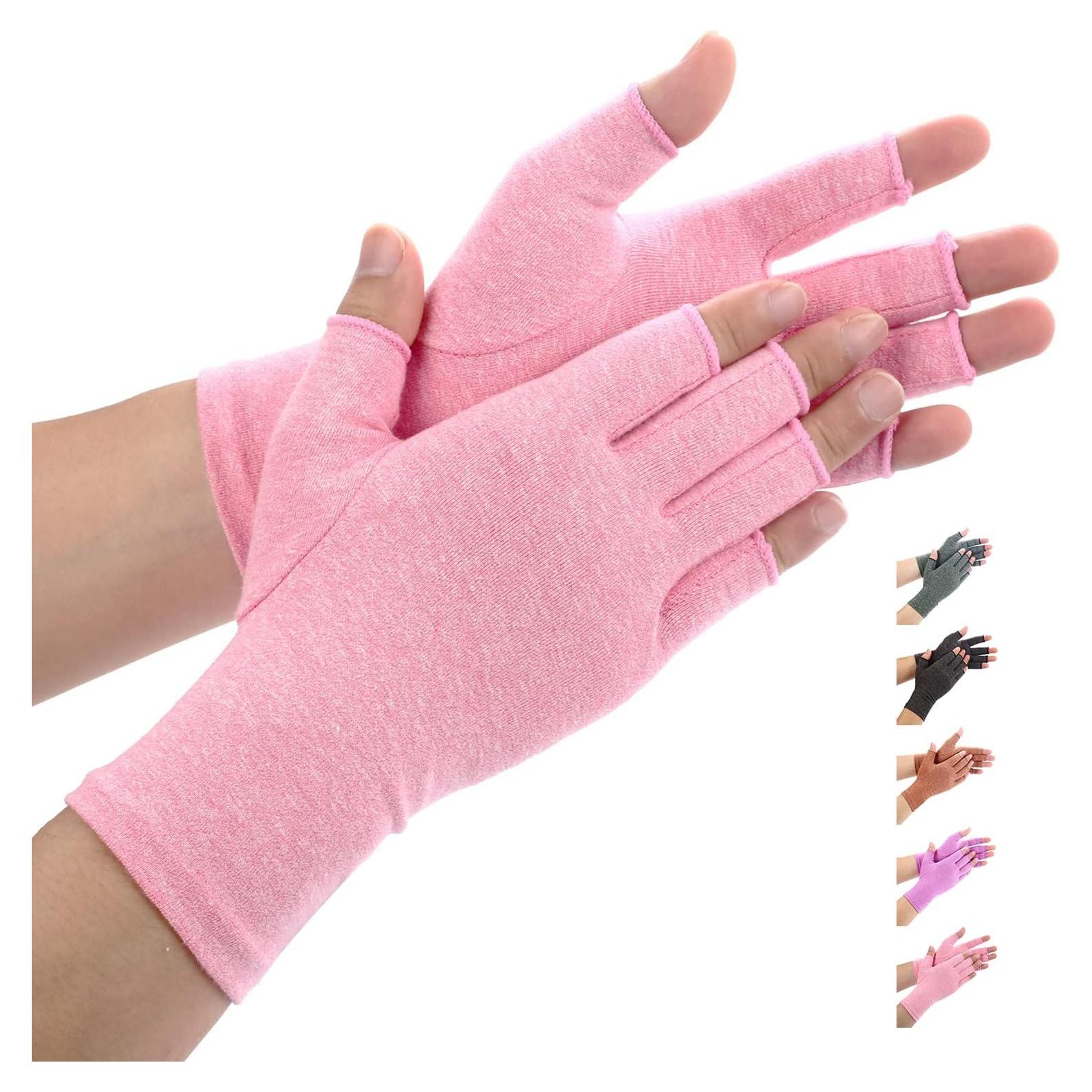 Guantes de Artritis Duerer Unisex Rosa Compresión Sin Dedos