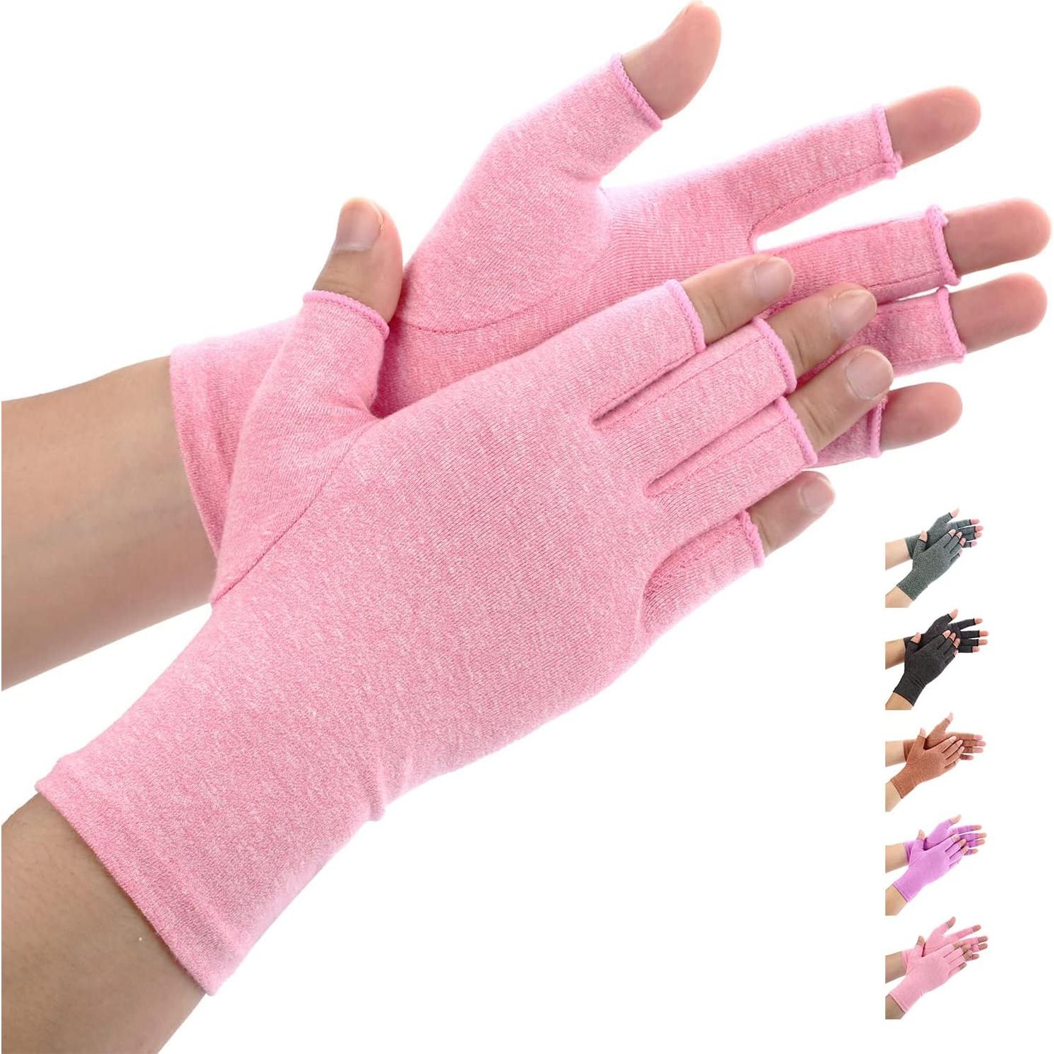 Guantes de Artritis Duerer Unisex Rosa Compresión Sin Dedos