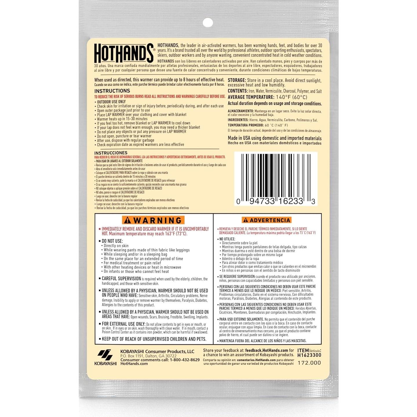 Calentador de Rodillas HotHands 40,6 x 25,4 cm - 8 Horas Calor