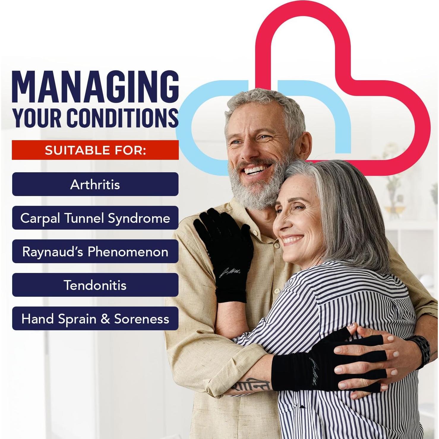 Guantes de Compresión de Cobre Dr. Arthritis X-Large Negro